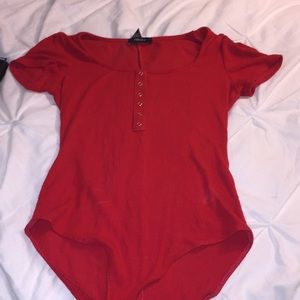 red bodysuit